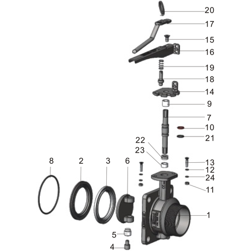 GUARD™ 3" vlinderklep met BSP uitgang PCD 160