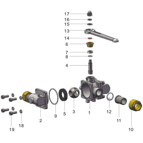 T75 3-Way Ball Valve in SS 304 GUARD™ T75 3-Way Ball Valve in SS 304