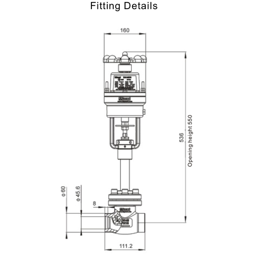 T75 Cut-off valve DN 40 Cylinder Pressure 4-7 Bar GUARD™ T75 Cut-off valve DN 40 Cylinder Pressure 4-7 Bar