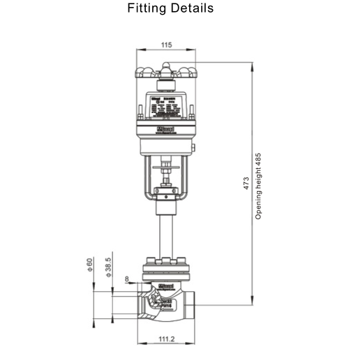 T75 Afsluitklep DN 32 Cilinderdruk 4-7 bar GUARD™ T75 Afsluitklep DN 32 Cilinderdruk 4-7 bar