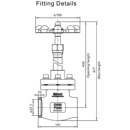 GUARD™ T75 Globe Valve DN50 with long neck