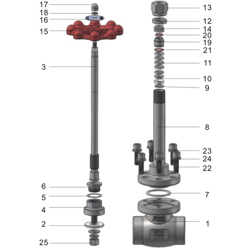 T75 Globe Valve DN32 met lange nek GUARD™ T75 Globe Valve DN32 met lange nek