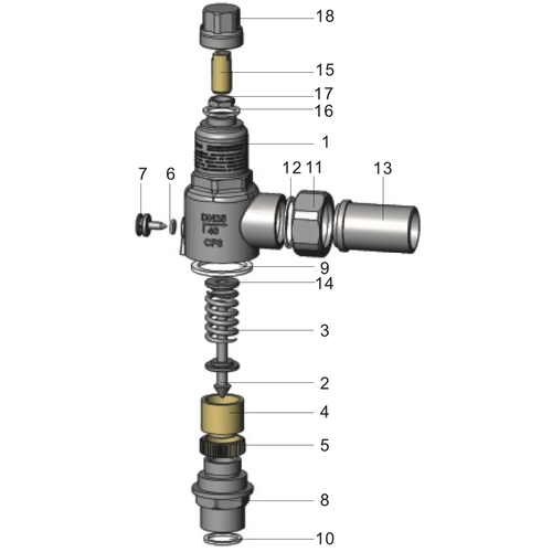 Válvula de alivio DN 25 Ajuste de presión 0,75 Mpa GUARD™ Válvula de alivio DN 25 Ajuste de presión 0,75 Mpa