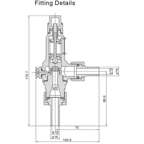 GUARD™ T75 Overdrukventiel DN 10 Drukinstelling 1,6 Mpa