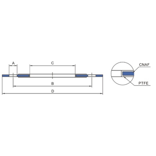 Joint plat, rond, CNAF / PTFE, diamètre intérieur 94mm GUARD™ Joint plat, rond, CNAF / PTFE, diamètre intérieur 94mm
