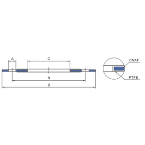 Junta, sobre PTFE / CNAF, diámetro interno 81 mm