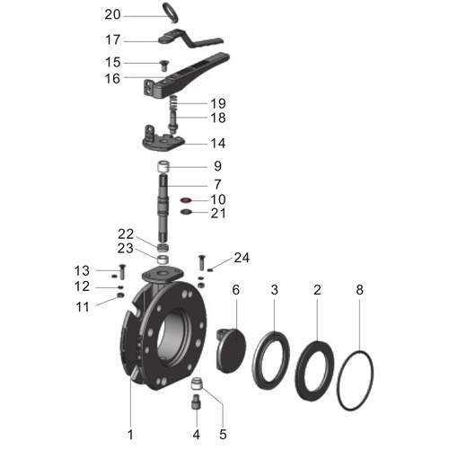 3" Geflenste vlinderklep voor toplosser GUARD™ 3" Geflenste vlinderklep voor toplosser