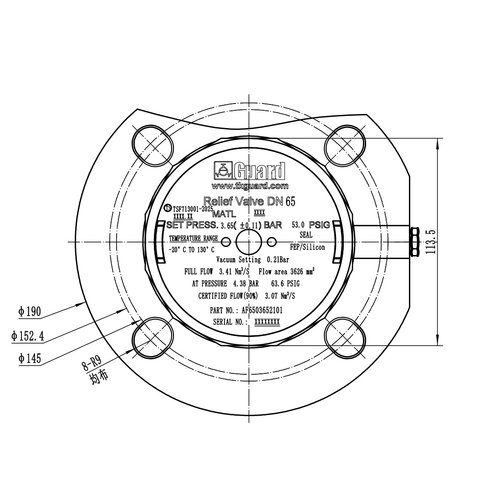 2.5” BSP Relief Valve, Halar Coated 3,65bar, 6" HG Vac GUARD™ 2.5” BSP Relief Valve, Halar Coated 3,65bar, 6" HG Vac