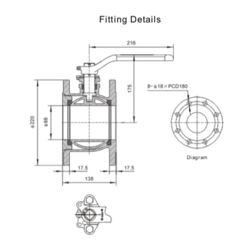 4" Geflensde Kogelkraan GB GUARD™ 4" Geflensde Kogelkraan GB