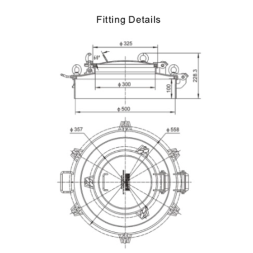 Ensemble Manlid de 500 mm avec trappe d'inspection de 300 mm GUARD™ Ensemble Manlid de 500 mm avec trappe d'inspection de 300 mm