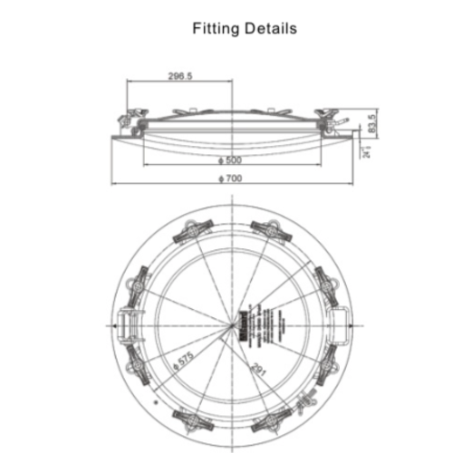 500 mm laag profiel mangat met dubbele huidafdekking GUARD™ 500 mm laag profiel mangat met dubbele huidafdekking