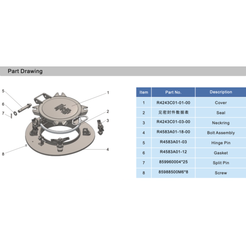DN250 Low Profile Inspection Manlid Assembly GUARD™ DN250 Low Profile Inspection Manlid Assembly