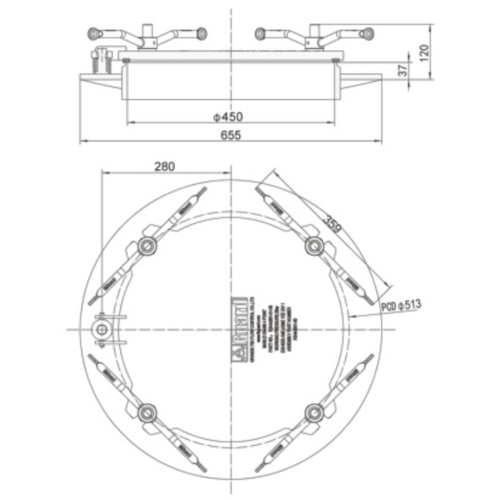 Manlid de 460mm à profil bas en alliage d'aluminium GUARD™ Manlid de 460mm à profil bas en alliage d'aluminium