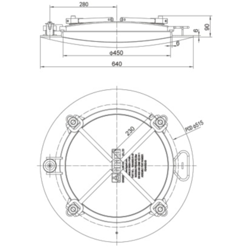 DN460 Swing Manlid Assembly with Convex Cover (460mm) GUARD™ DN460 Swing Manlid Assembly with Convex Cover (460mm)