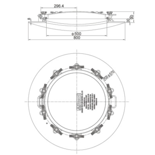 GUARD™ DN500 Low Profile T20 Manlid Assembly - 6.9Bar