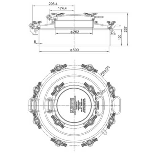DN500 (500mm) Manlid Assembly With DN260 (260mm) Inspection GUARD™ DN500 (500mm) Manlid Assembly With DN260 (260mm) Inspection