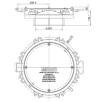DN500 Manlid Assembly With Rupture Disc Holder -8 point. (500mm) DN500 Manlid Assembly With Rupture Disc Holder -8 point. (500mm)