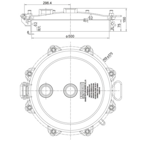 DN500 Flanschmontage-Manlid-Baugruppe (500 mm) GUARD™  DN500 Flanschmontage-Manlid-Baugruppe (500 mm)