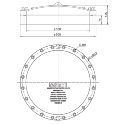 GUARD™ (DN500mm) Conjunto de brida con cala convexa -7Bar