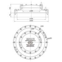 (DN500mm) with (DN300mm) Inspection Convex Cover Flange Manlid Assembly (DN500mm) with (DN300mm) Inspection Convex Cover Flange Manlid Assembly