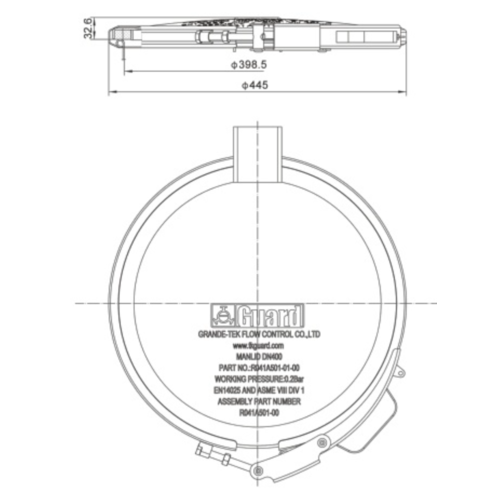 (DN400mm) Cubierta de tapa de cierre de abrazadera de apertura rápida IBC GUARD™  (DN400mm) Cubierta de tapa de cierre de abrazadera de apertura rápida IBC