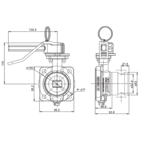GUARD™ Vanne papillon à 2'' entrées d'air