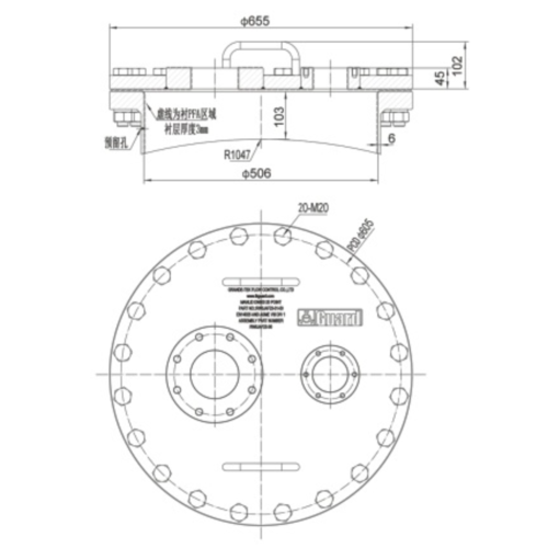 GUARD™ (DN500mm) Kunststoffbeschichtete Flansch-Manlid-Baugruppe