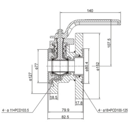 Válvula de bola de entrada de aire revestida de PFA 1'' GUARD™ Válvula de bola de entrada de aire revestida de PFA 1''