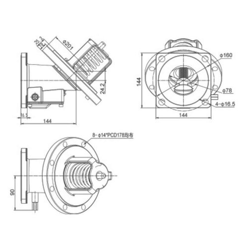 Válvula de pie con revestimiento Halar de 3″ y 45° GUARD™ Válvula de pie con revestimiento Halar de 3″ y 45°