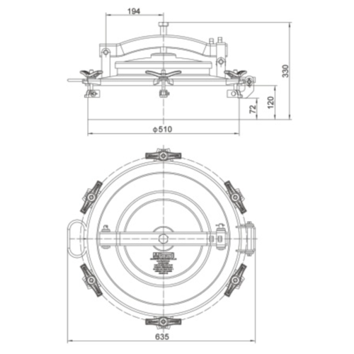 Conjunto de tapa de cierre de vehículo atmosférico DN500 GUARD™ Conjunto de tapa de cierre de vehículo atmosférico DN500