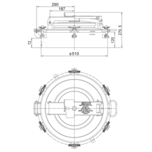 Ensemble de couvercle d'homme antidéflagrant DN500 GUARD™ Ensemble de couvercle d'homme antidéflagrant DN500