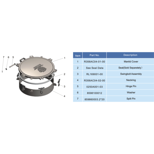 GUARD™  DN500 Avec supports Ensemble couvercle à pression 4 bars