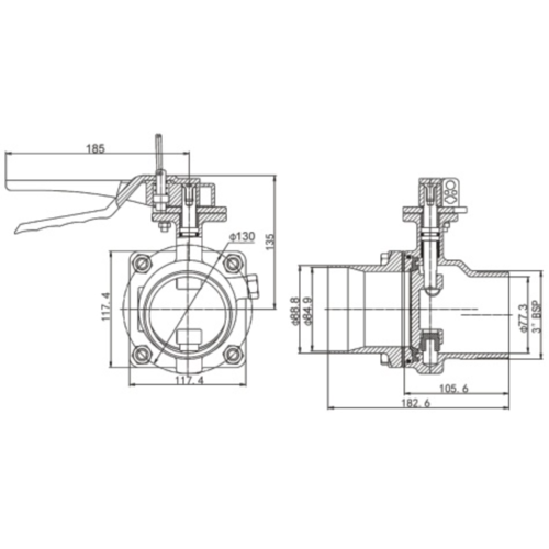 3" Road Tanker Butterfly Valve GUARD™ 3" Road Tanker Butterfly Valve