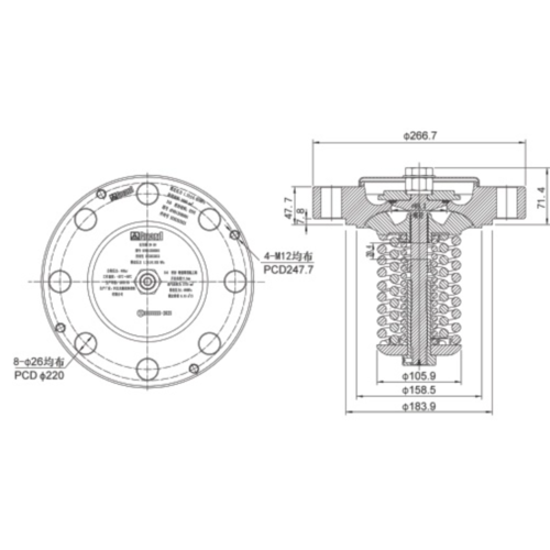 Válvula de alivio de gas interna DN80 (brida completa) GUARD™ Válvula de alivio de gas interna DN80 (brida completa)