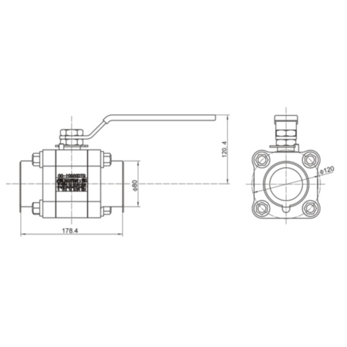 Robinet à tournant sphérique DN50 pour le dioxyde de carbone GUARD™ Robinet à tournant sphérique DN50 pour le dioxyde de carbone