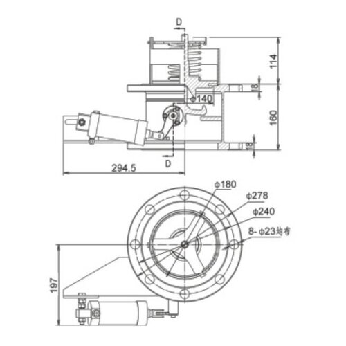 GUARD™ 6''180 degree pneumatic High  Lift Foot Valve