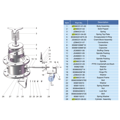 Valve de pied pneumatique à haute levée, 6 pouces, 180 degrés GUARD™ Valve de pied pneumatique à haute levée, 6 pouces, 180 degrés