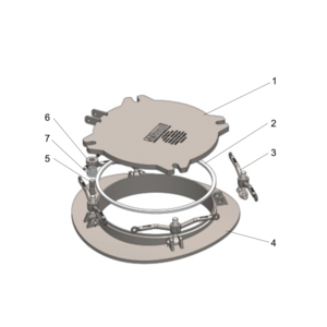 Assemblage du couvercle pour le couvercle en alliage d'aluminium à profil bas de 460 mm