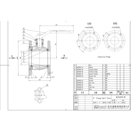 GUARD™ 4" DN100 Bodemafsluiter Kogel Kraan Bitumen Tank