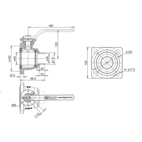 2” Flange to 1.5” BSP Outlet Ball Valve - Air-inlet GUARD™ 2” Flange to 1.5” BSP Outlet Ball Valve - Air-inlet