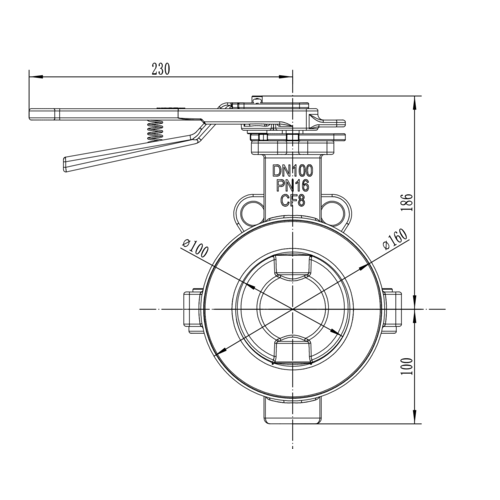 4” Vlinderklep PFA gevoerd GUARD™ 4” Vlinderklep PFA gevoerd