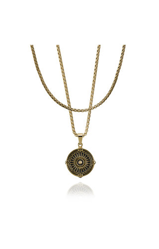 Croyez Croyez Medaillon W / Round Boxchain 14k gold Croyez Croyez Medaillon W / Round Boxchain 14k gold