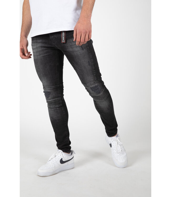 LEYON LEYON Ribbed Black Jeans 2044-1