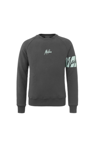 Malelions Malelions Captain Crewneck Antraciet Mint Malelions Malelions Captain Crewneck Antraciet Mint