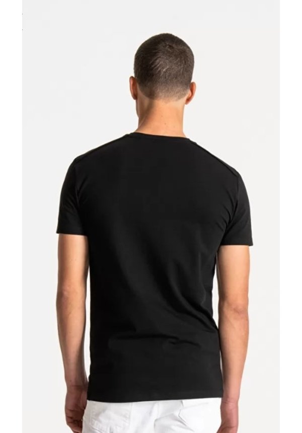 T-Shirt Slim Fit Knitwear - Black 