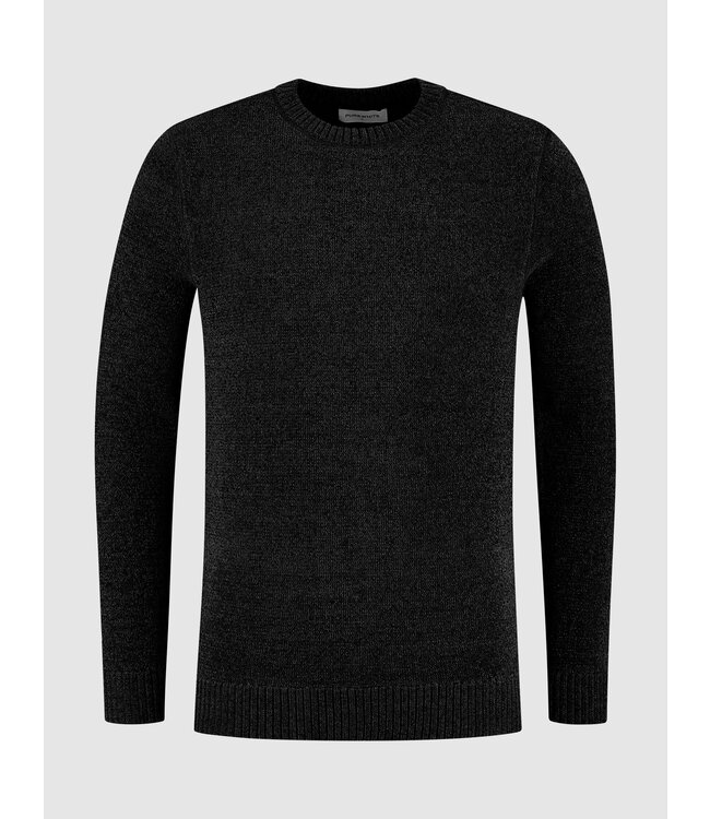 Purewhite Soft Side Knit Sweater - Black