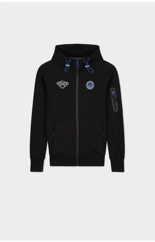 Black Bananas JRFW21/038 Jr Trooper Zip Hoody - Black/Blue Black Bananas JRFW21/038 Jr Trooper Zip Hoody - Black/Blue