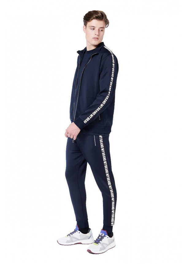 1-ZN-015-A-0004  My Brand Tape Tracksuit Navy/White