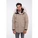 Gewatteerd jack met capuchon en bont - Beige Gewatteerd jack met capuchon en bont - Beige