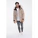 Gewatteerd jack met capuchon en bont - Beige Gewatteerd jack met capuchon en bont - Beige